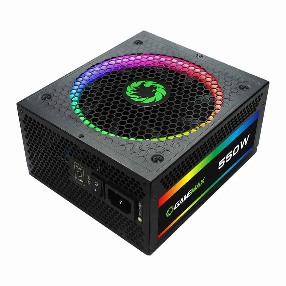 GameMax RGB-550 550 Watt Fully Modular 80+ Gold ARGB PSU/Power Supply